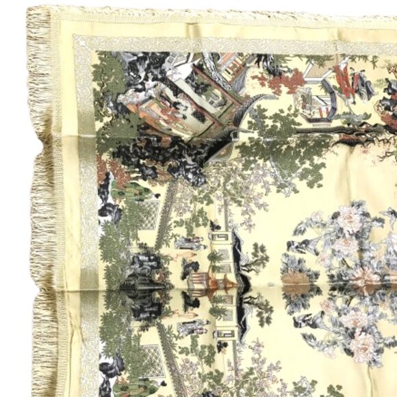 Brand New in Box Vintage Chinese Brocaded Flower Silk Tablecloth - Picture 7 of 8